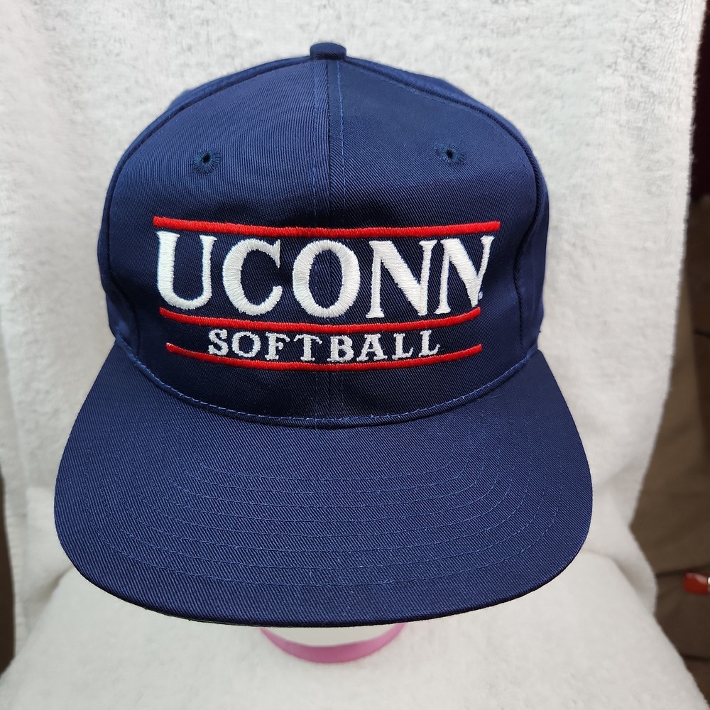 VTG University of Connecticut UCONN Softball Hat Cap Snapback Navy The Game 90s
